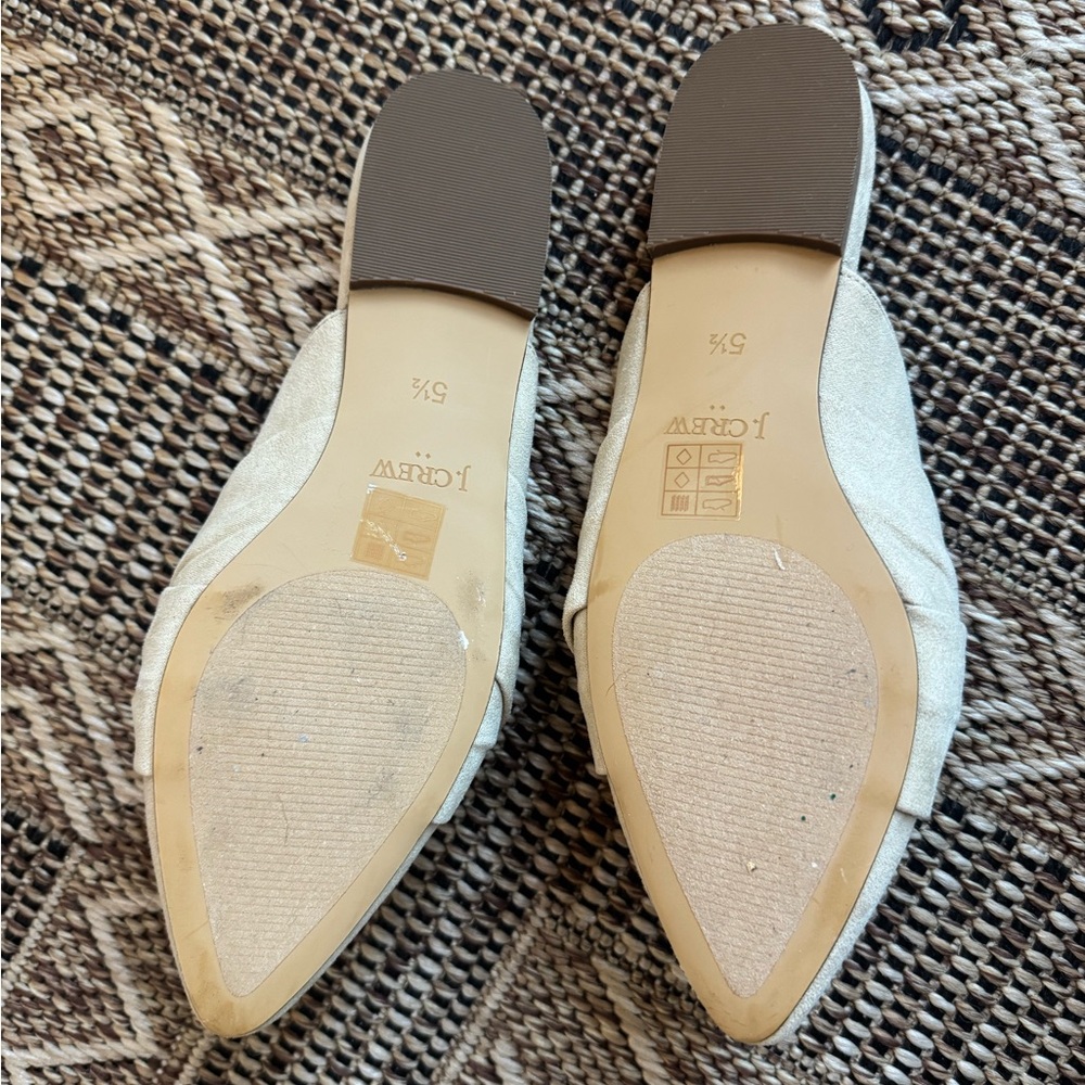 J. Crew Cream Mules with Knot Detail Size 5.5 - Picture 3 of 3